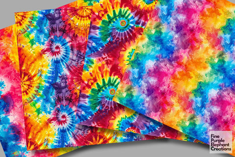 Rainbow Tie Dye Digital Paper - Pride LGBTQ Sublimation Digital Pattern Fine Purple Elephant Creations 