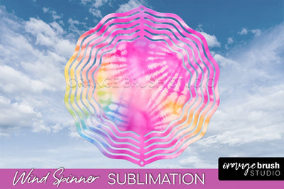 Rainbow Tie Dye Wind Spinner Sublimation Design Sublimation OrangeBrushStudio 