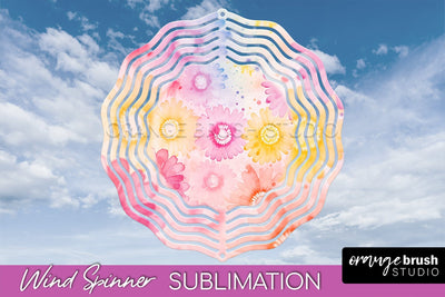 Rainbow Tie Dye Wind Spinner Sublimation Design Sublimation OrangeBrushStudio 