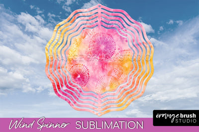 Rainbow Tie Dye Wind Spinner Sublimation Design Sublimation OrangeBrushStudio 