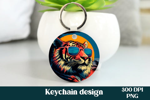 Rainbow tiger keychain sublimation bundle | Animal keychain Sublimation Svetana Studio 