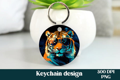 Rainbow tiger keychain sublimation bundle | Animal keychain Sublimation Svetana Studio 