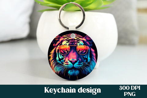 Rainbow tiger keychain sublimation bundle | Animal keychain Sublimation Svetana Studio 