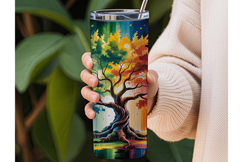Rainbow Tree of Life 20oz Tumbler Wrap Sublimation DesignSVG 