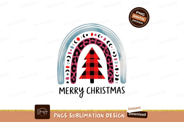 Rainbow tree plaid festive design image Sublimation Designangry 