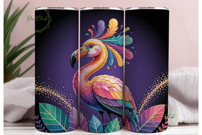 Rainbow Tropical Bird 20oz Tumbler Wrap Sublimation PixelChick 