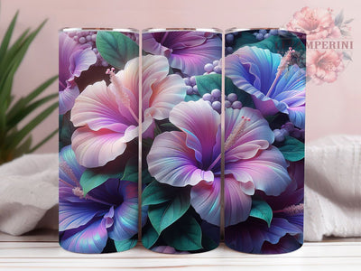 Rainbow Tropical Hibiscus Tumbler, Colorful Floral Tumbler, Tropical Hibiscus Wrap, Vibrant Flower Wrap, Rustic Floral Wrap, Sublimation Design, Trendy Gift Idea Sublimation Li Zamperini 