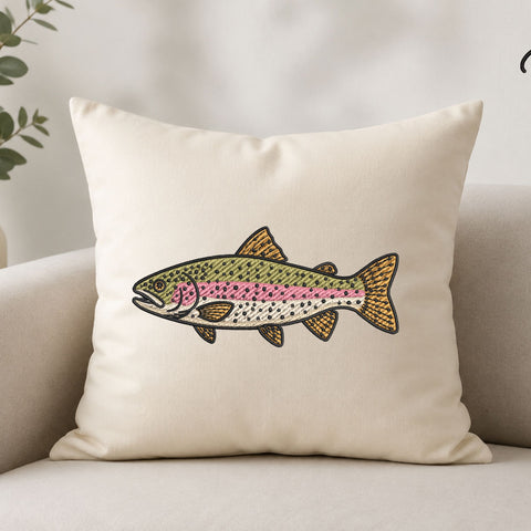 Rainbow Trout Fish Machine Embroidery Design – Fishing Outdoor Embroidery File Embroidery/Applique DESIGNS PatternFeed8 