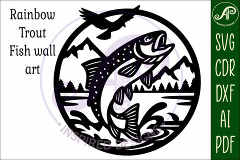 Rainbow Trout Fish wall sign svg laser cut SVG APInspireddesigns 