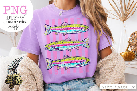 Rainbow Trout PNG | Preppy Lake Days Fish Design Sublimation The Vintage Signs Shop 