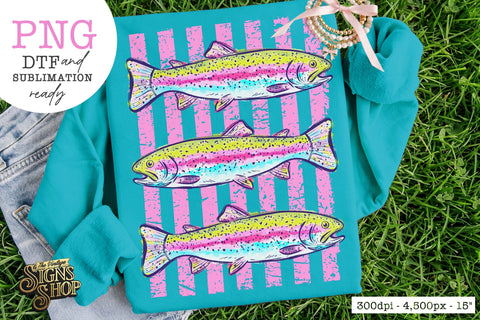 Rainbow Trout PNG | Preppy Lake Days Fish Design Sublimation The Vintage Signs Shop 