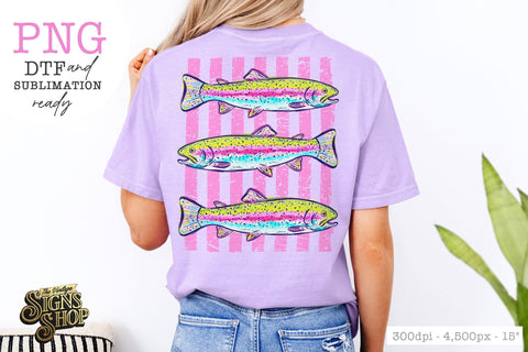Rainbow Trout PNG | Preppy Lake Days Fish Design Sublimation The Vintage Signs Shop 