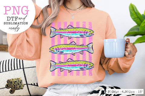 Rainbow Trout PNG | Preppy Lake Days Fish Design Sublimation The Vintage Signs Shop 