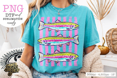 Rainbow Trout PNG | Preppy Lake Days Fish Design Sublimation The Vintage Signs Shop 