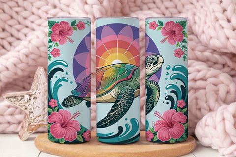 Rainbow Turtle Mandala 20oz Tumbler Sublimation DesignSVG 