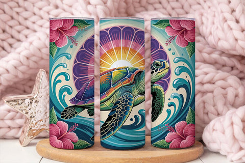 Rainbow Turtle Mandala 20oz Tumbler Sublimation DesignSVG 