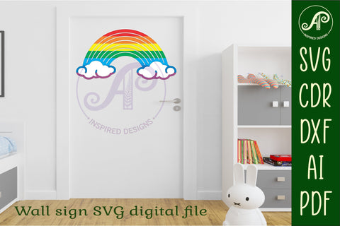 Rainbow two layer wall sign, SVG laser cut file SVG APInspireddesigns 