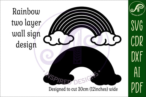Rainbow two layer wall sign, SVG laser cut file SVG APInspireddesigns 