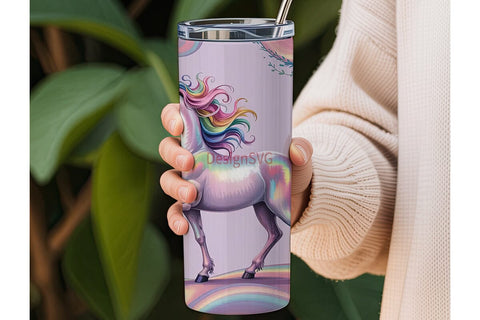 Rainbow Unicorn 20oz Tumbler Design Sublimation DesignSVG 