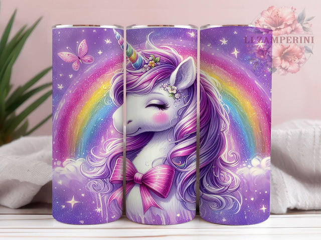 Rainbow Unicorn 20oz Tumbler Wrap PNG, Unicorn Tumbler PNG Sublimation Design, Straight & Tapered Tumbler Wrap, Instant Digital Download Sublimation Li Zamperini 