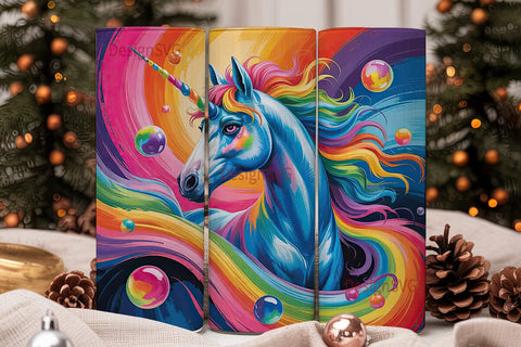 Rainbow Unicorn 20oz Tumbler Wrap Sublimation DesignSVG 