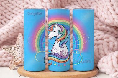 Rainbow Unicorn 20oz Tumbler Wrap Sublimation DesignSVG 