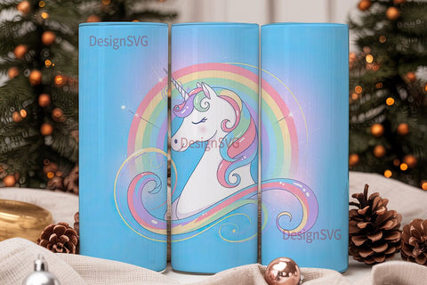 Rainbow Unicorn 20oz Tumbler Wrap Sublimation DesignSVG 