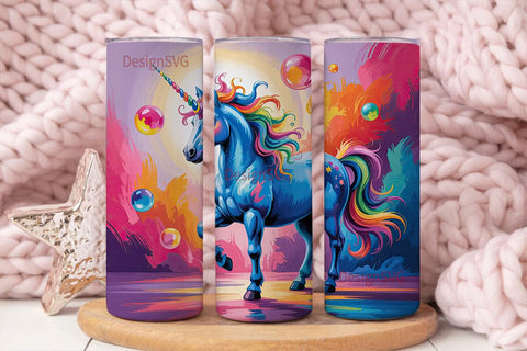 Rainbow Unicorn 20oz Tumbler Wrap Sublimation DesignSVG 