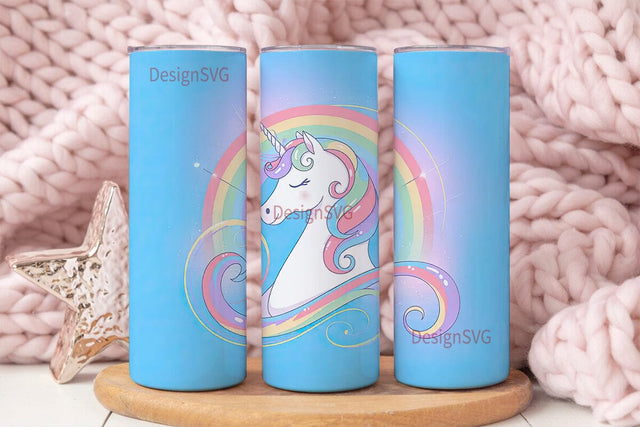 Rainbow Unicorn 20oz Tumbler Wrap Sublimation DesignSVG 