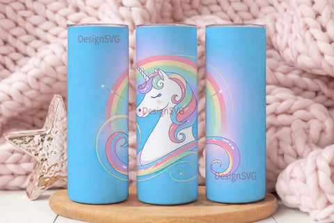 Rainbow Unicorn 20oz Tumbler Wrap Sublimation DesignSVG 