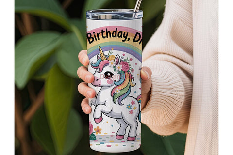 Rainbow Unicorn 20oz Tumbler Wrap Sublimation DesignSVG 