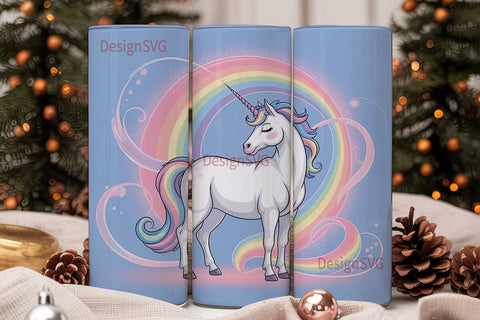 Rainbow Unicorn 20oz Tumbler Wrap Sublimation DesignSVG 