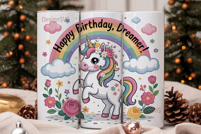 Rainbow Unicorn 20oz Tumbler Wrap Sublimation DesignSVG 