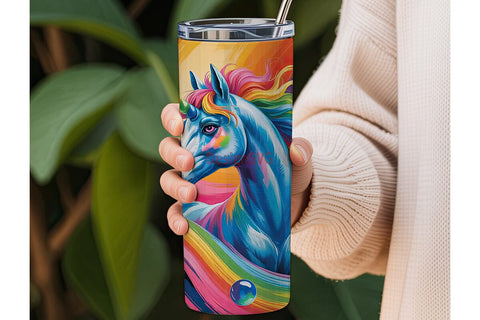 Rainbow Unicorn 20oz Tumbler Wrap Sublimation DesignSVG 