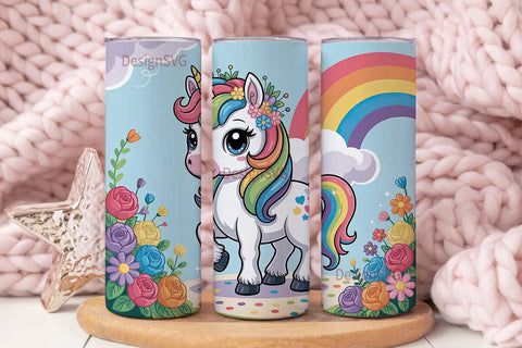 Rainbow Unicorn 20oz Tumbler Wrap Sublimation DesignSVG 