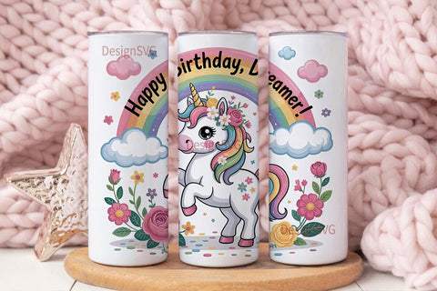 Rainbow Unicorn 20oz Tumbler Wrap Sublimation DesignSVG 