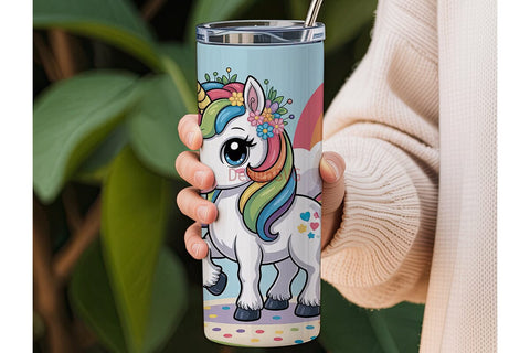Rainbow Unicorn 20oz Tumbler Wrap Sublimation DesignSVG 