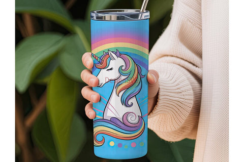 Rainbow Unicorn 20oz Tumbler Wrap Sublimation DesignSVG 