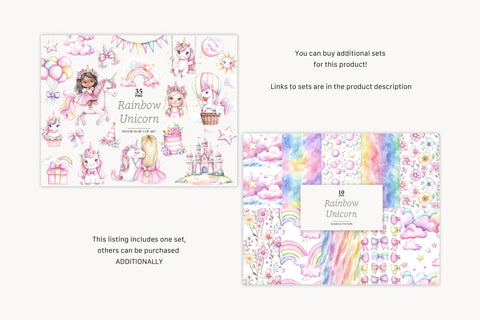 Rainbow Unicorn Clipart | Nursery Graphics For Invitation SVG GlamArtZhanna 