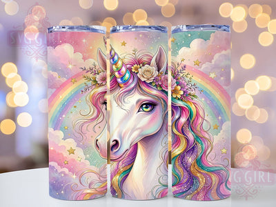 Rainbow Unicorn Fantasy 20oz Tumbler, Rainbow Unicorn, Fantasy Design, Magical Vibes, Whimsical Charm, Mythical Creature, 20oz Wrap, Sublimation Tumbler Sublimation SvggirlplusArt 