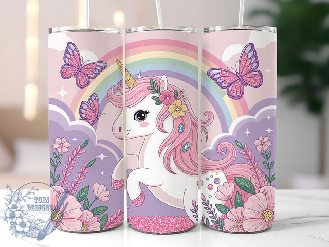 Rainbow Unicorn Fantasy Tumbler, Rainbow Horse, Anime Style, Fantasy Design, Tumbler Wrap, Sublimation Design, 20oz Tumbler Sublimation ToriDesigns 