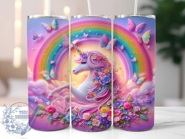 Rainbow Unicorn Fantasy Tumbler, Rainbow Horse, Anime Style, Fantasy Design, Tumbler Wrap, Sublimation Design, 20oz Tumbler Sublimation ToriDesigns 
