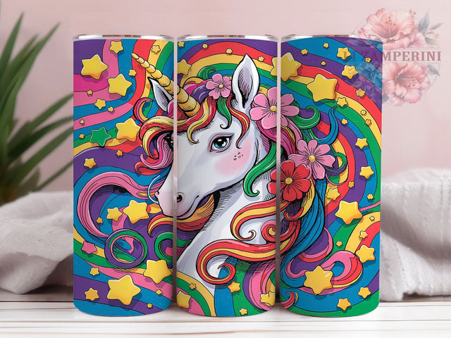 Rainbow Unicorn Magical 20oz Tumbler, Colorful Tumbler Wrap, Unicorn Tumbler Design, 20oz Tumbler Wrap, Magical Tumbler Wrap, Fantasy Tumbler, Sublimation Unicorn Tumbler Sublimation Li Zamperini 