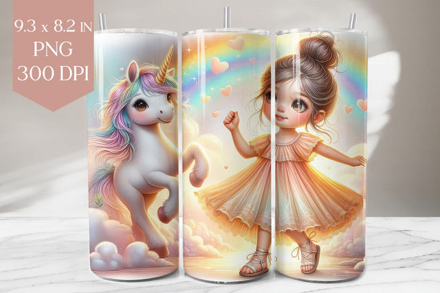 Rainbow Unicorn Tumbler PNG Sublimation BijouBay 