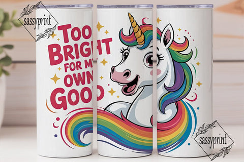 Rainbow Unicorn Tumbler Wrap Sublimation sassyprint 