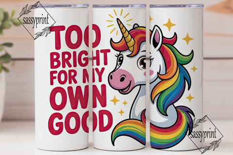 Rainbow Unicorn Tumbler Wrap Sublimation sassyprint 