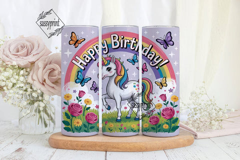 Rainbow Unicorn Tumbler Wrap Sublimation sassyprint 