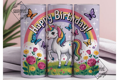 Rainbow Unicorn Tumbler Wrap Sublimation sassyprint 