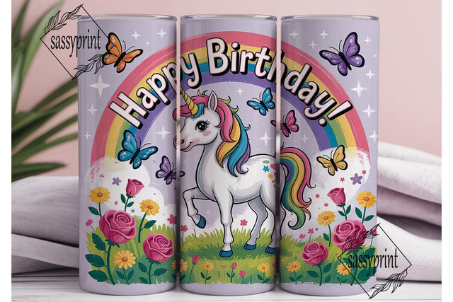 Rainbow Unicorn Tumbler Wrap Sublimation sassyprint 