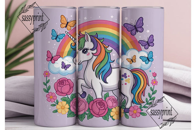Rainbow Unicorn Tumbler Wrap Sublimation sassyprint 